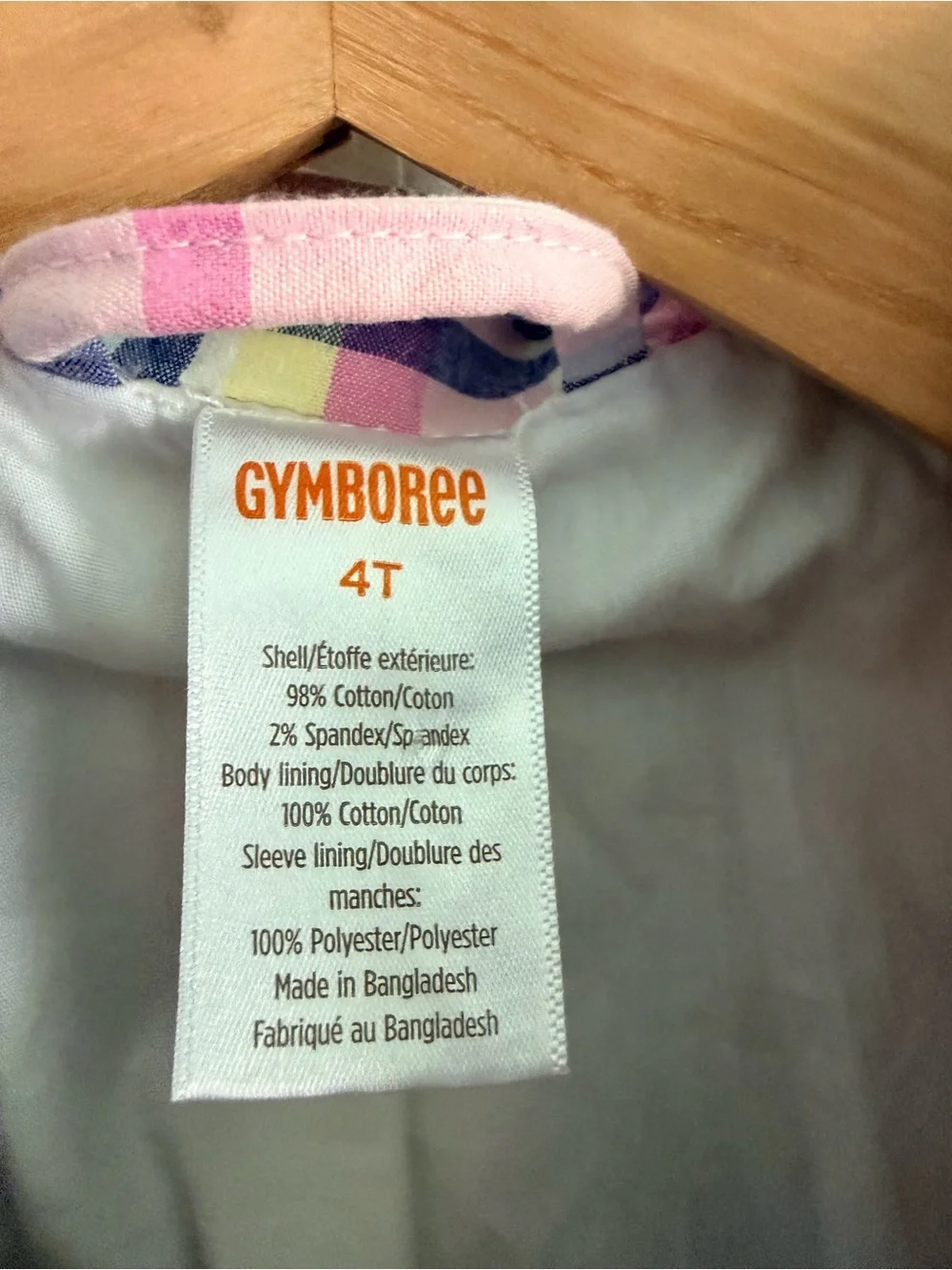 Gymboree Blazer Toddler 4T Pastel Plaid Cotton Stretch Jacket